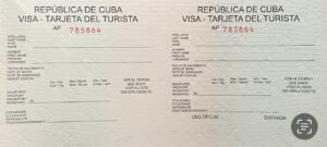 Tourist Visa Card for Cuba