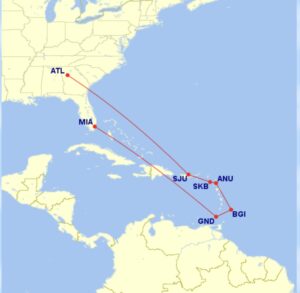 Mapper of my trip to Caribbean Antigua