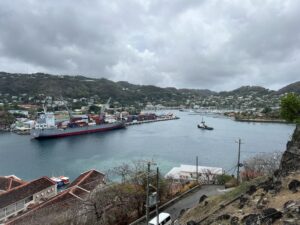 Saint George and View of the port from Fort George Grenada